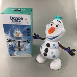Movie Anime Figure Frozen Olaf Snowman Electronic Smart Dancing Robot With Music Kids Gifts Snow man Robot Toys