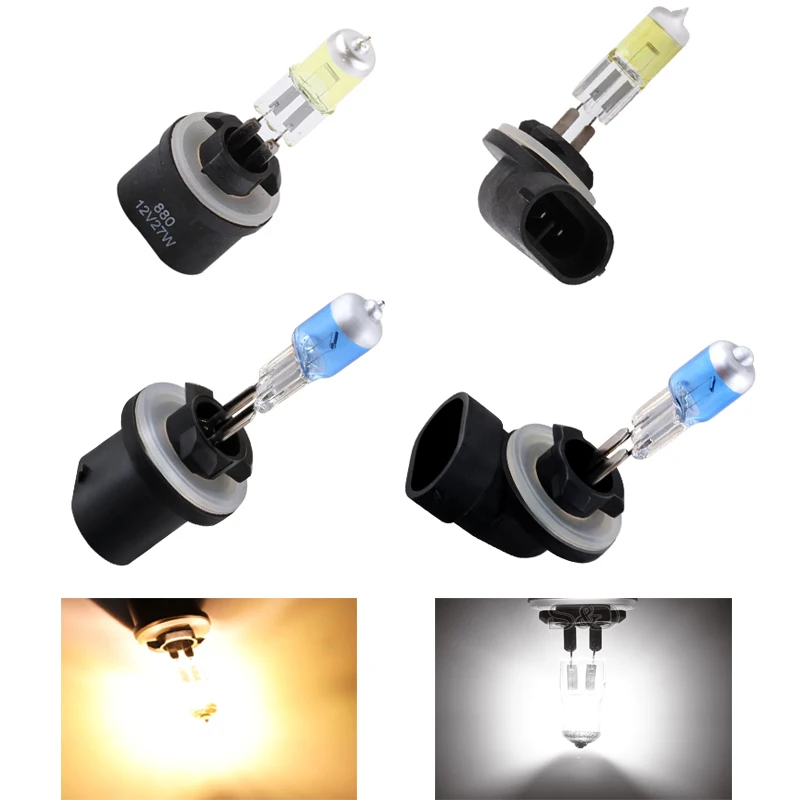 1pcs H27 880 881 Headlights Lamp Light Halogen Bulb 27W H27W 3000K 5000K Car Fog Lights 12V White Yellow Amber Car Styling