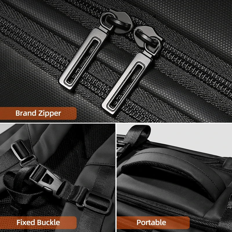 Fenruien-mochila para ordenador portátil de 17,3 pulgadas para hombre, morral expandible con carga USB de gran capacidad, mochila de viaje con bolsa
