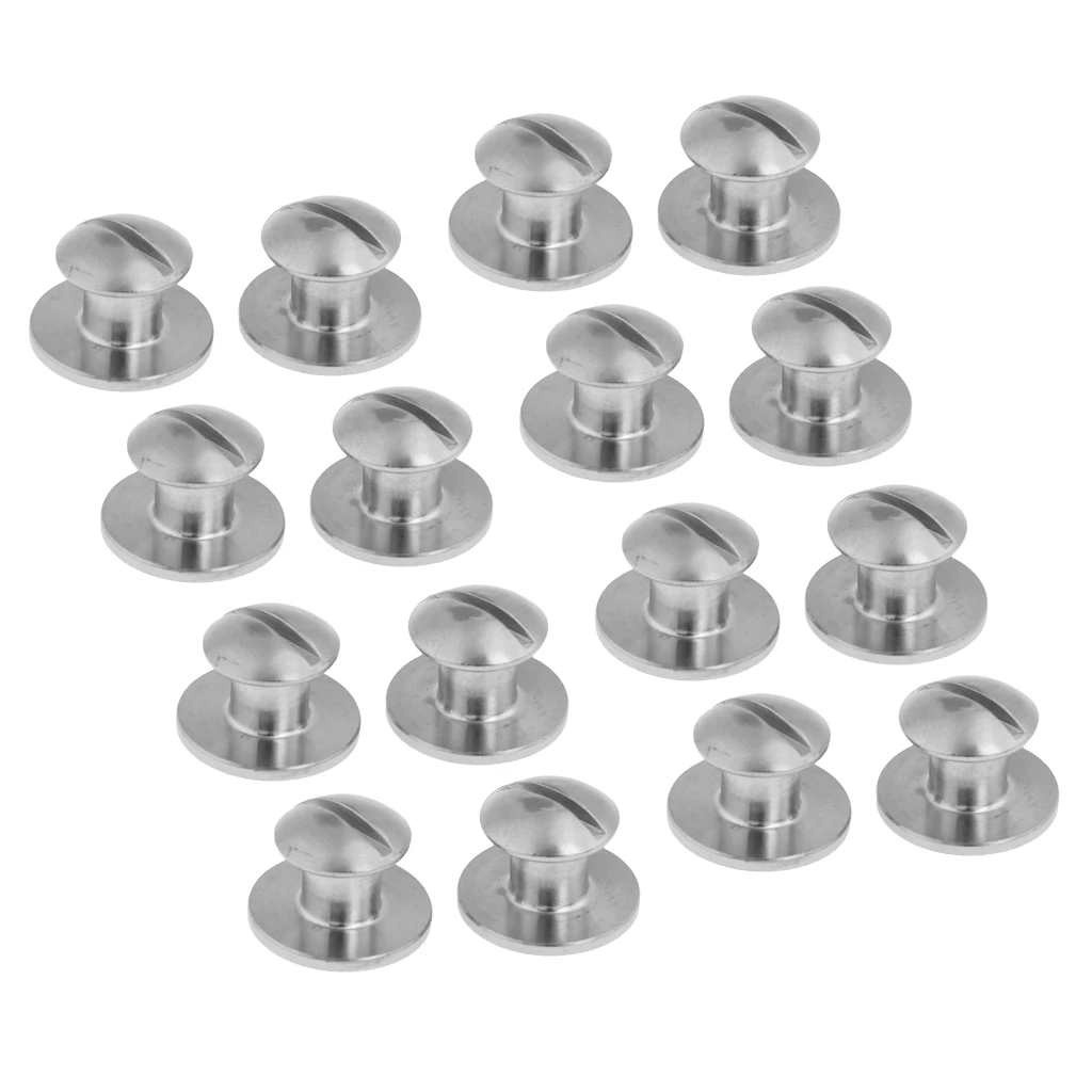 16pcs Stainless Steel Book Screws for Tech Scuba Diving Diver Backplate Pad BCD Gear Equipment