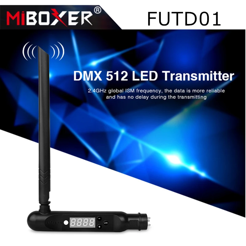 

Miboxer FUTD01 DMX 512 LED Transmitter 2.4G Wireless Receiver Adapter for Disco LED Stage Effect Lights RGB+CCT Strip Controller