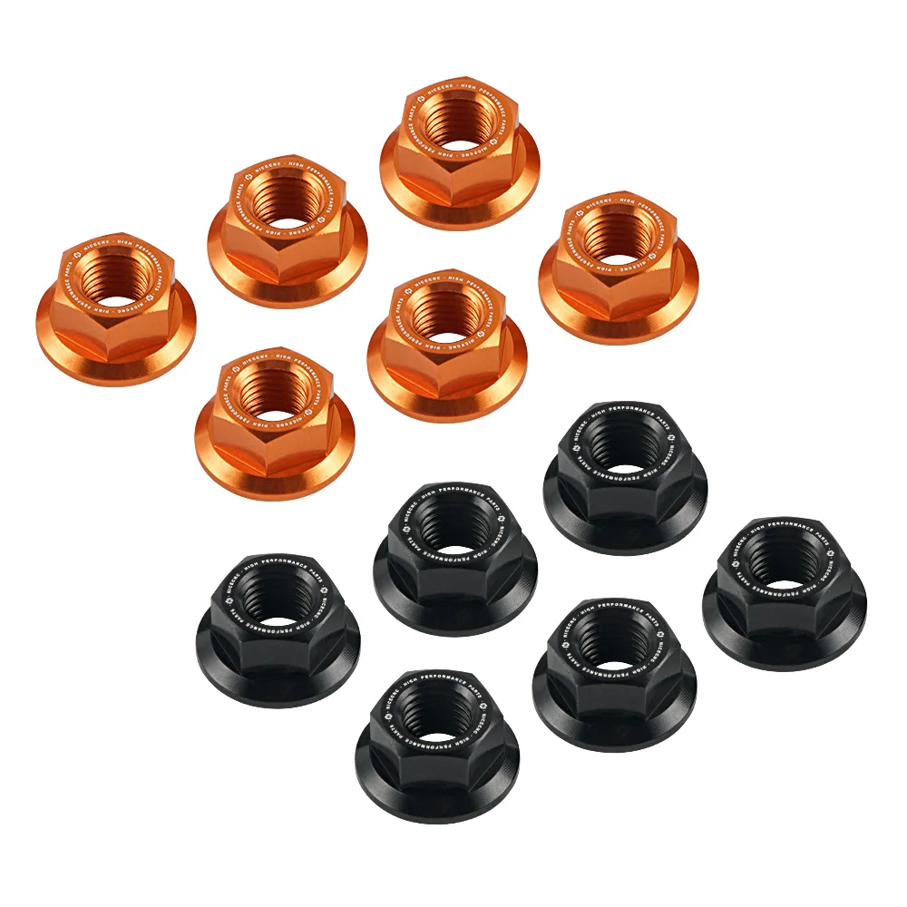 

NiceCNC M10X1.25 Sprocket Nuts For KTM 1290 Super Duke R/GT 2014-2024 2015 2016 2017 2018 2019 2020 21 CNC Aluminum Black/Orange