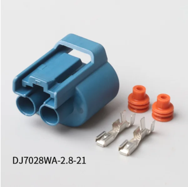 500 sets 2 pin way blue female housing socket fog light lamp plug auto wire connector DJ7028WA-2.8-21