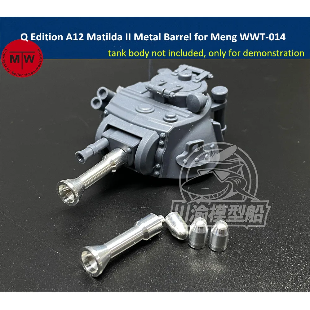 Q Edition A12 Matilda II Metal Barrel Shell Kit for Meng WWT-014 British Infantry Tank Model #CYD023