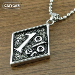 Free Shipping Vintage 316L Stainless Steel Silver Color Black Number 1% er Biker Motorcycle Sport Pendant Necklace