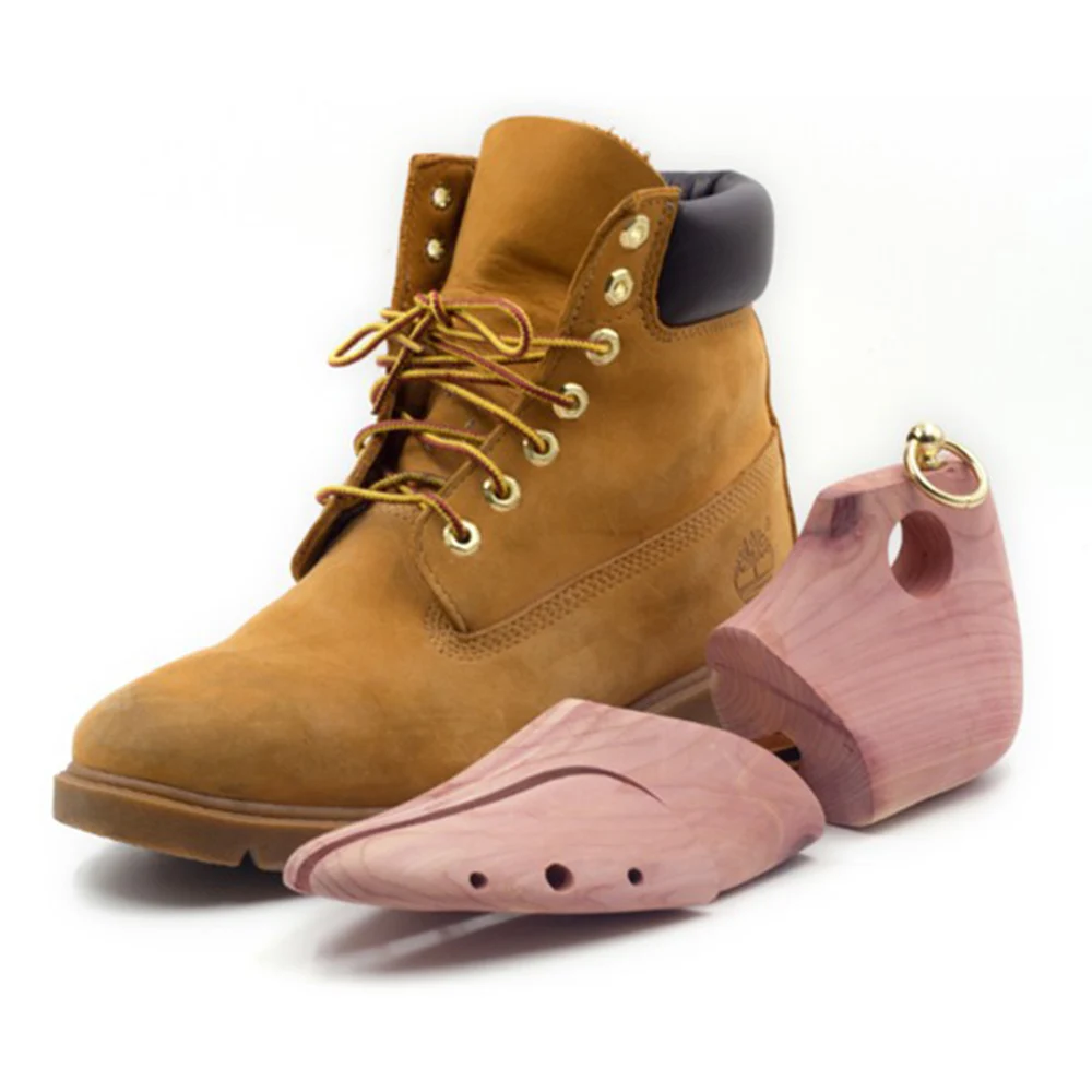 1 Pair Red Cedar Wood Adjustable Shoe Shaper Men's Shoe Tree Stretcher Support For Men Boot Expander Device