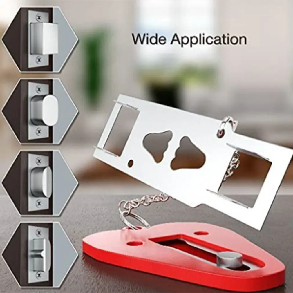 Portable Door Lock Lockdown Double Hole Security Lock Door Extra Lock Inside Door Locker Security Devices