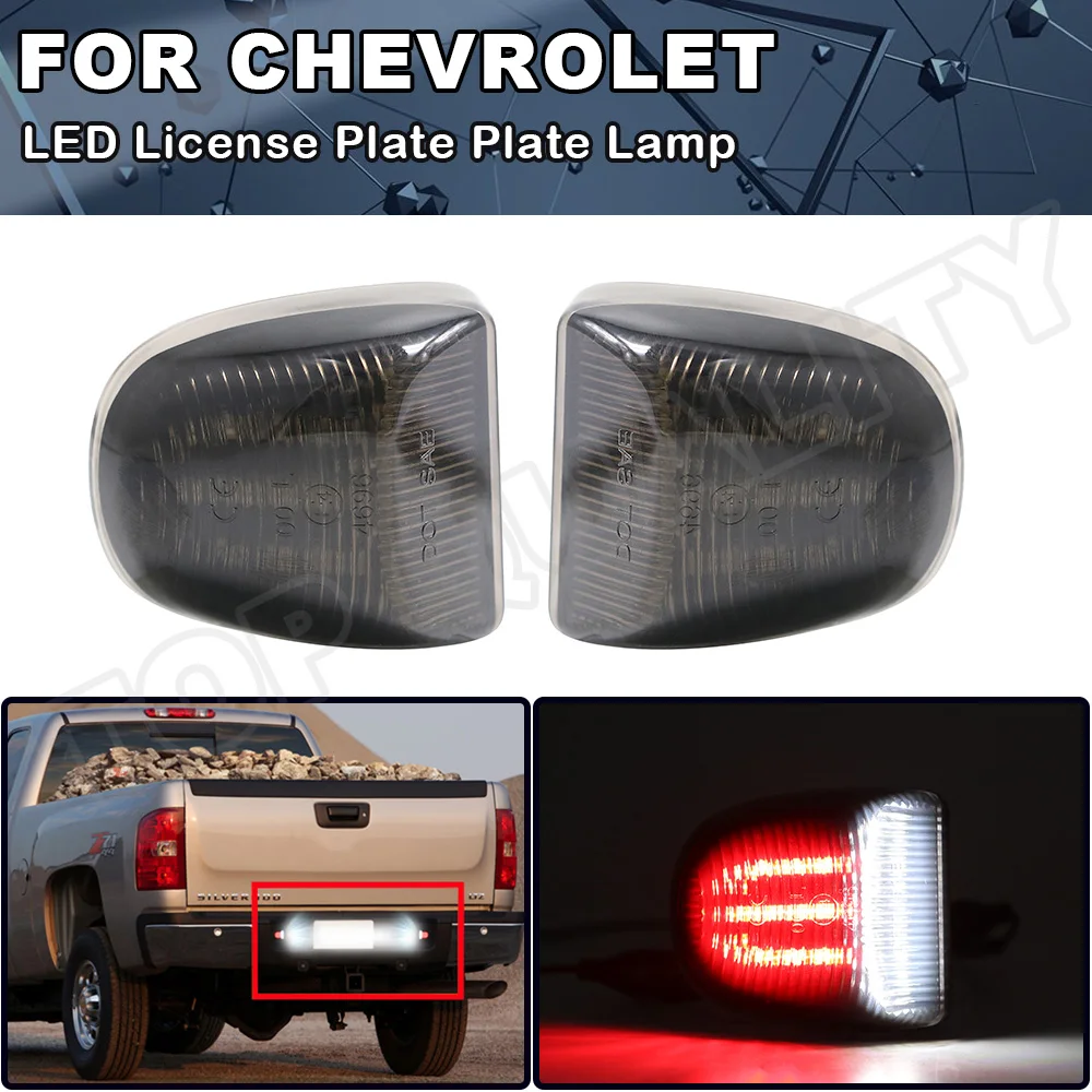 

For Chevrolet Chevy Silverado GMC Cadillac 2000-06 Yukon Tahoe Suburban Escalade Red White Strip LED License Number Plate Light