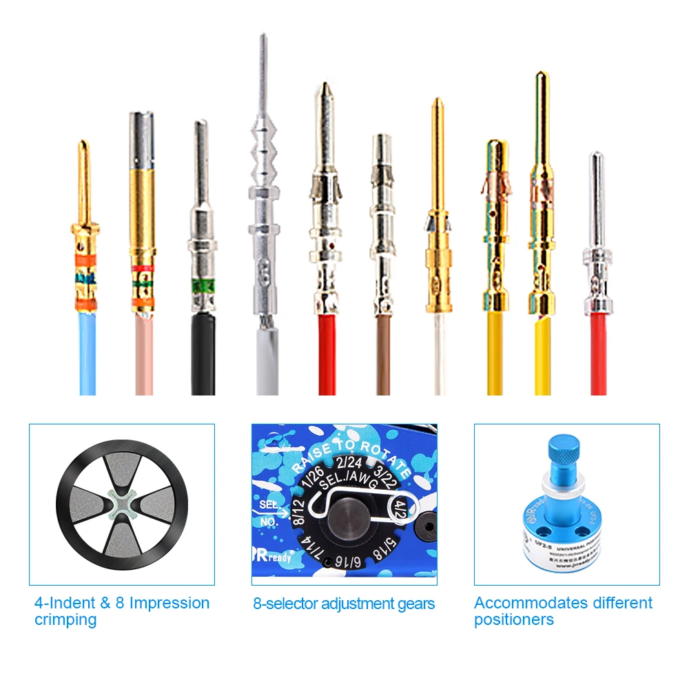 JRready NEW-AS1(M22520/1-01) Crimping Tool Accommodate Wire Range of 12 through 26 AWG Standard Adjustable Indent Crimp Tools