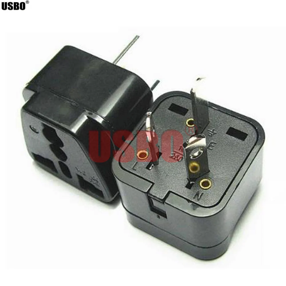 Catu Hitam Putih Universal 3Pin Steker Adaptor Perjalanan 10A 250V AU/Inggris/AS/UE Ke Steker Adaptor Daya AU Soket Konektor Tipe-d