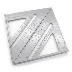 7inch Aluminum Alloy Triangle Angle Protractor Measuring Ruler Woodworking Tool Line Scriber Saw Guide 2 in 1 Ruler