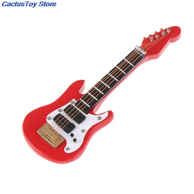 1:12 Dollhouse Miniature Music Electric Guitar for Kids Musical Toy House Decor