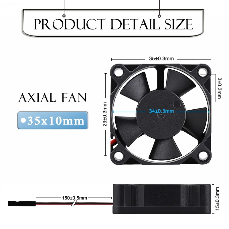 Gdstime-ventilador sin escobillas de 5V, 35x35x10mm, 35mm, enchufe Dupont Axial, para PC, ordenador portátil, 35mm x 10mm, 3,5 cm, 2 uds.