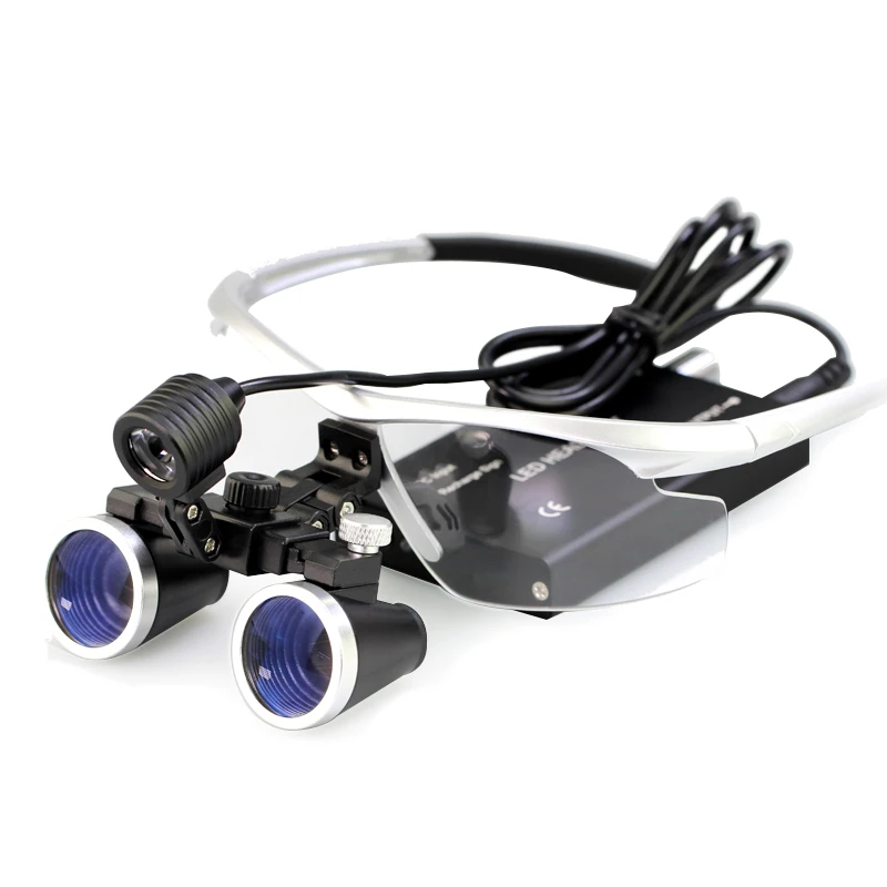 Dental Loupes Dentist Binoculars Medical Surgery Surgical Operation Professional Magnifier Lupa w Headlamp Battery and Metal Box