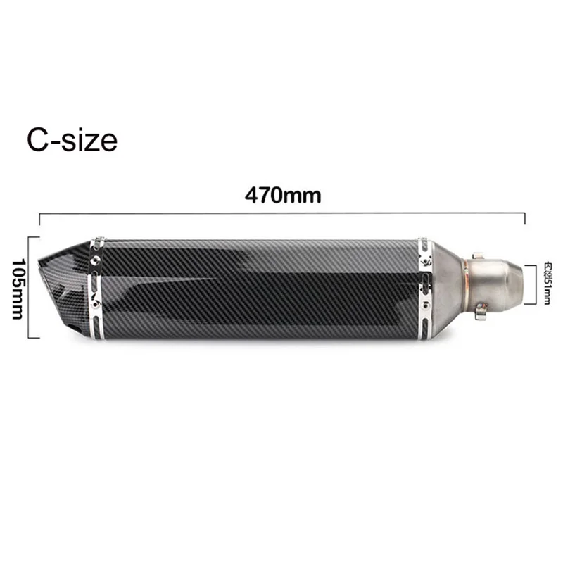 51MM Universal Motorcycle Exhaust Pipe Muffler Racing Escape akrapovic Moto For yamaha r15 crf 230 tmax500 CB400 cb650f exhaust view 6