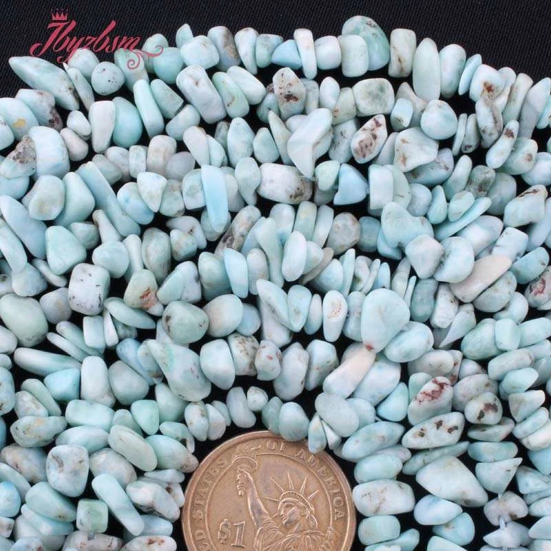 3x6-5x9mm Irregular Blue Larimar Chips Beads Natural Stone Beads For DIY Necklace Bracelets Jewelry Making 15\