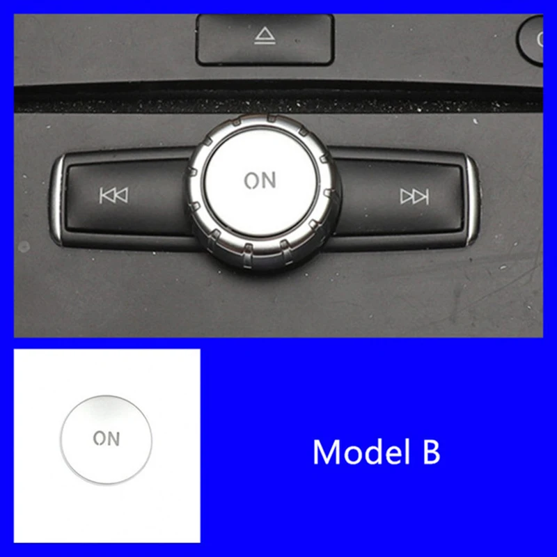 Car Console Volume Multimedia Switch Button Cover Trim for Benz W204 C180 E260 ML350 GLK200 Interior Accessories