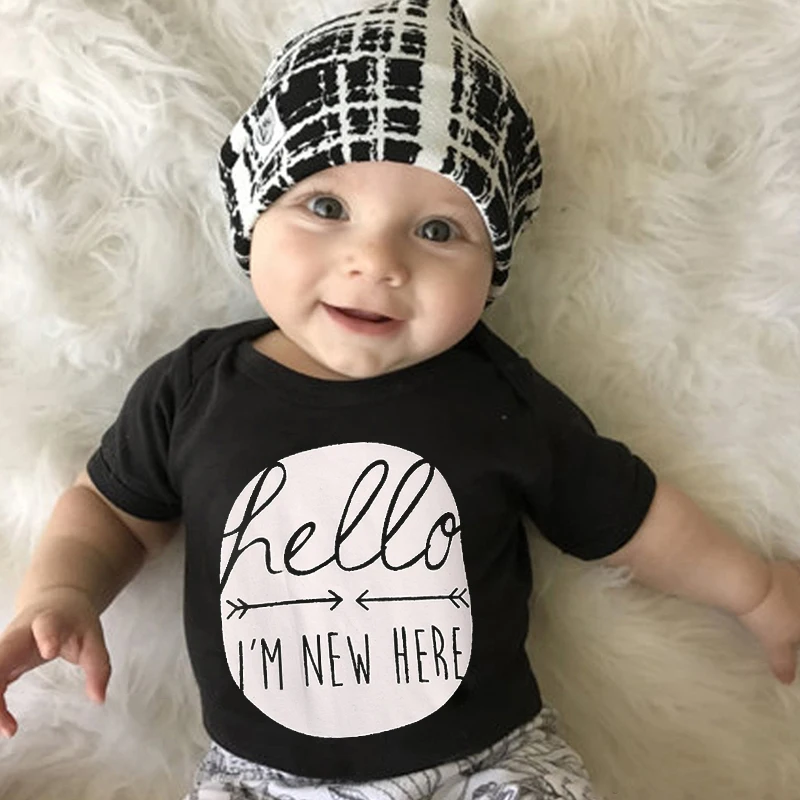 Newborn Infant Baby Girl Boy Jumpsuits s Funny Saying Print Short Sleeve Bodysuit Playsuit Clothes Summer Baby Bodysuits