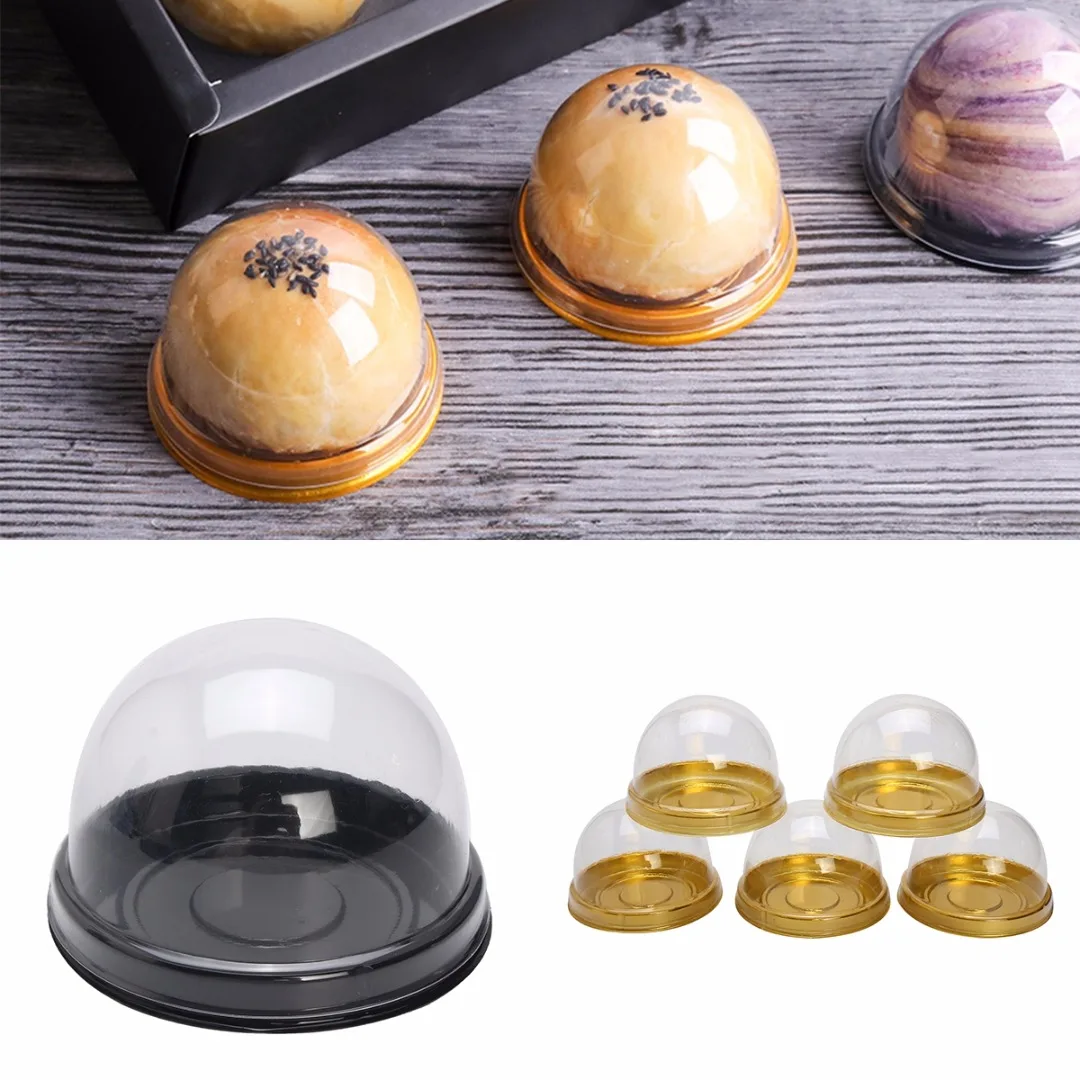 50pcs Clear Plastic Cake Packing Boxes Mini Cupcake Boxes Muffin Pod Dome Box