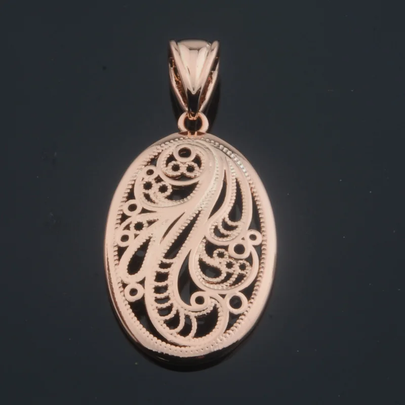 Women Fashion Jewelry  585 Rose Gold Color Round Flowers Pendants Weaving Necklaces