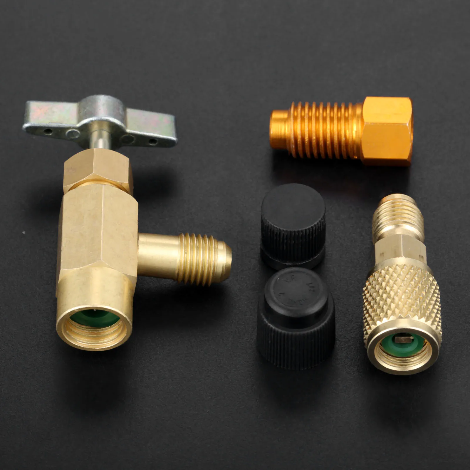 5 sztuk R1234yf czynnik chłodniczy może dotknij 1/2 "ACME LH kobieta 1/4" SAE mężczyzna AC otwieracz do butelek zawór narzędzie zawór — zdjęcie 3