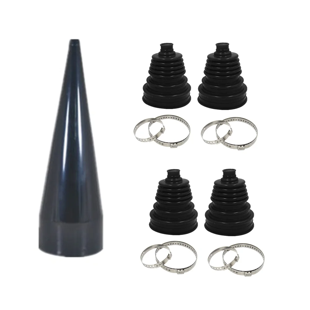 1 Set CV Joint Boot Universal Rubber Constant Velocity CV Boot Joint Tool Fitting Cone Stretch With Clips Car Accessories