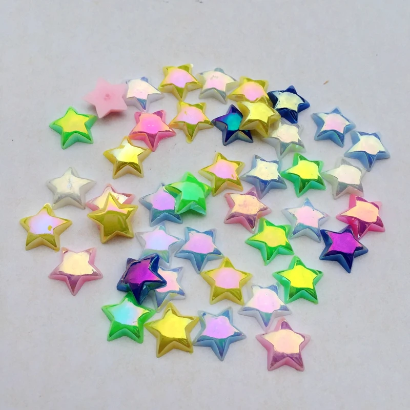 Mix 10mm 400pcs AB star Rhinestone resin nail polish stickers DIY cosmetic nail strass bead buttons  sequins-A83A*5