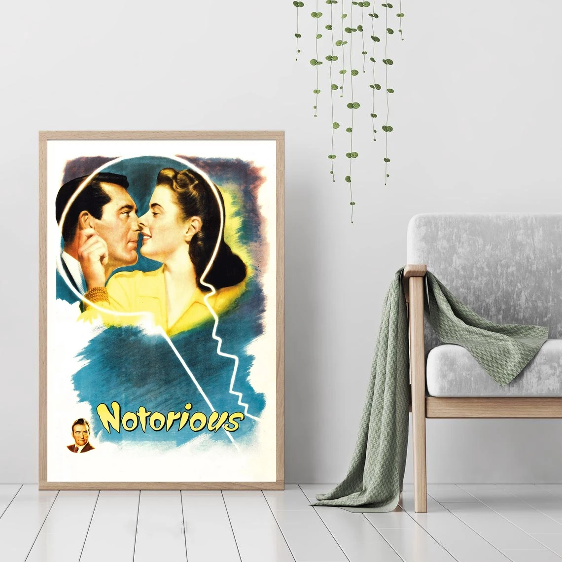 Notorious Movie Poster American Spy Film Noir Wall Decor Cary Grant Ingrid Bergman Art Gift