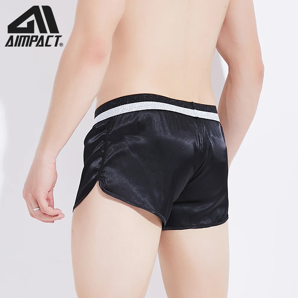 AIMPACT Men French Terry Shorts Polyester Solid Casual Sleepwear Homewear Sexy Shorts AM2356