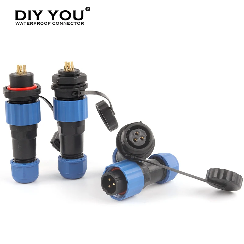 SP21 IP68 Waterproof Connector 2/3/4/5/7/9/12Pin Outdoor Power Wire Cable Docking Connector Male and Female Aviation Plug Socket