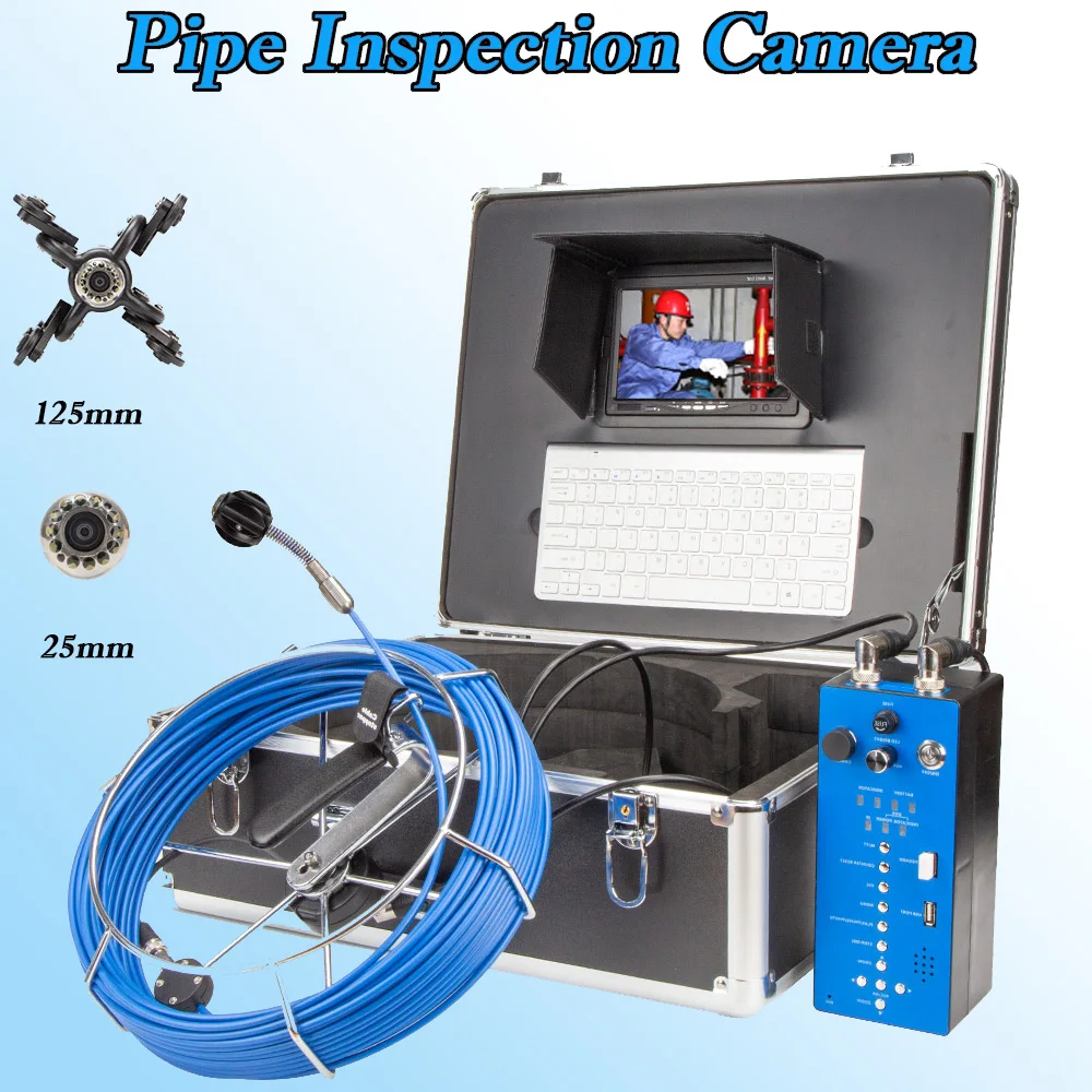 

20M Long Cable Pipe Drain & Sewer Inspection Camera 7'' LCD 1080p Pipeline Video Recorder Endoscope Camera 25MM Waterproof