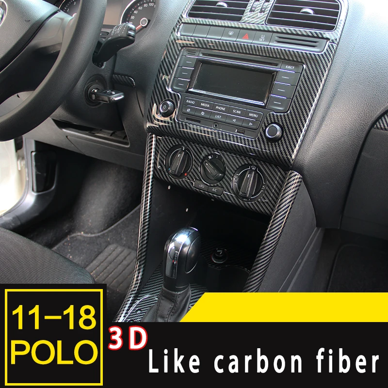 Stylizacja samochodu dla VW Polo 2011 2012 2013 2014 2015 2016 2017 2018 ABS Włókno węglowe Dekoracyjne cekiny Naszywka wylotu powietrza Akcesorium