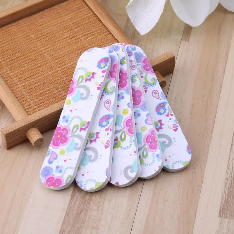 Mini Pro Nail Files Cute Round Double Sided Grit Nail Art Tips Tools Manicure