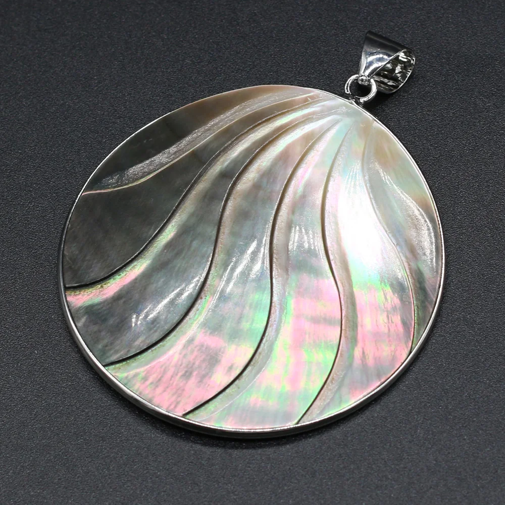 Natural Mother of Pearl Shell Pendant Big Round Sea Shell Charm Pendant for Jewelry Making Necklace Supplies