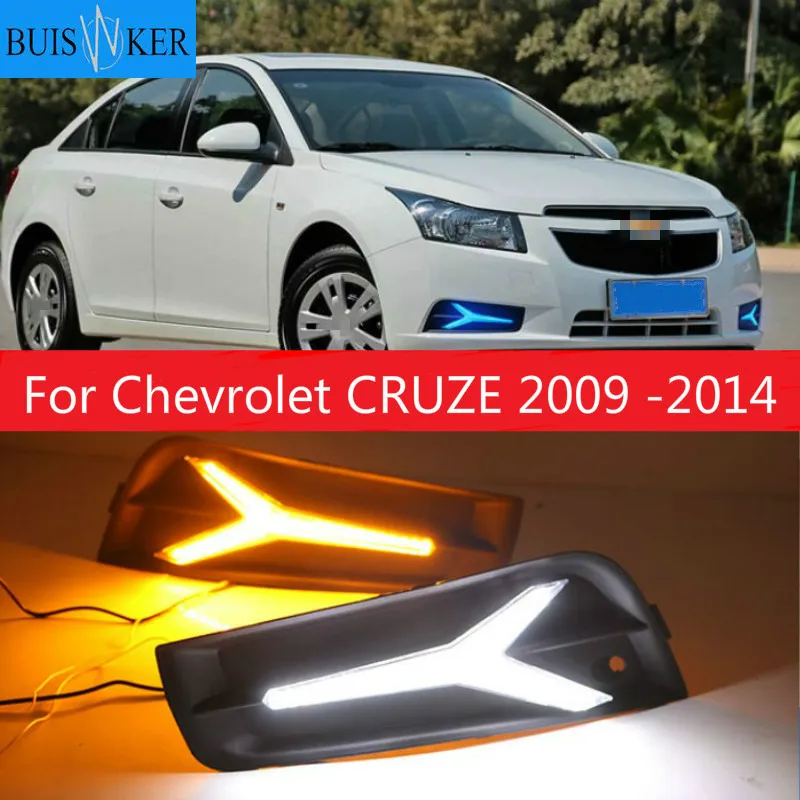 

1 set 12V LED DRL Daytime Running Lights Daylight With turn signal Lamp For Chevrolet CRUZE 2009 2010 2011 2012 2013 2014