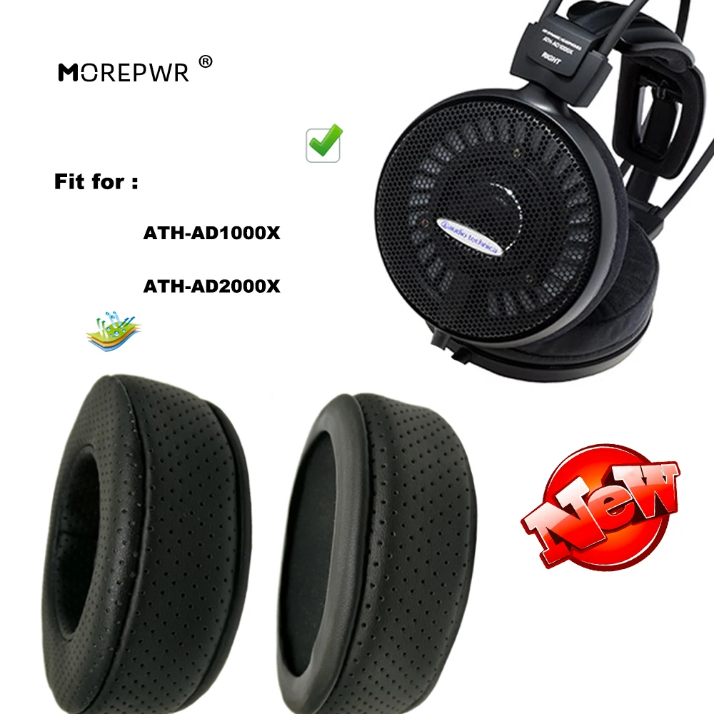 

Morepwr New upgrade Replacement Ear Pads for ATH-AD1000X ATH-AD2000X Headset Parts Leather Cushion Velvet Earmuff Headset