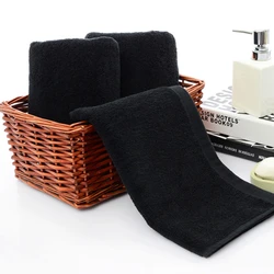 Black Towel Cotton Soft Face Towel Hotel Bathroom Beauty Parlor Home Strong Water Absorption Washcloth Kitchen Towels