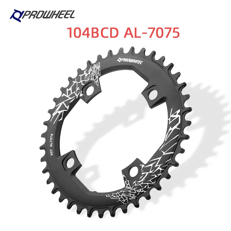 PROWHEEL Narrow Wide Chainring 104BCD 32T for 10/11 Speed MTB,Aluminum Chainring,Single Speed Bike Crankset Parts Lightweight