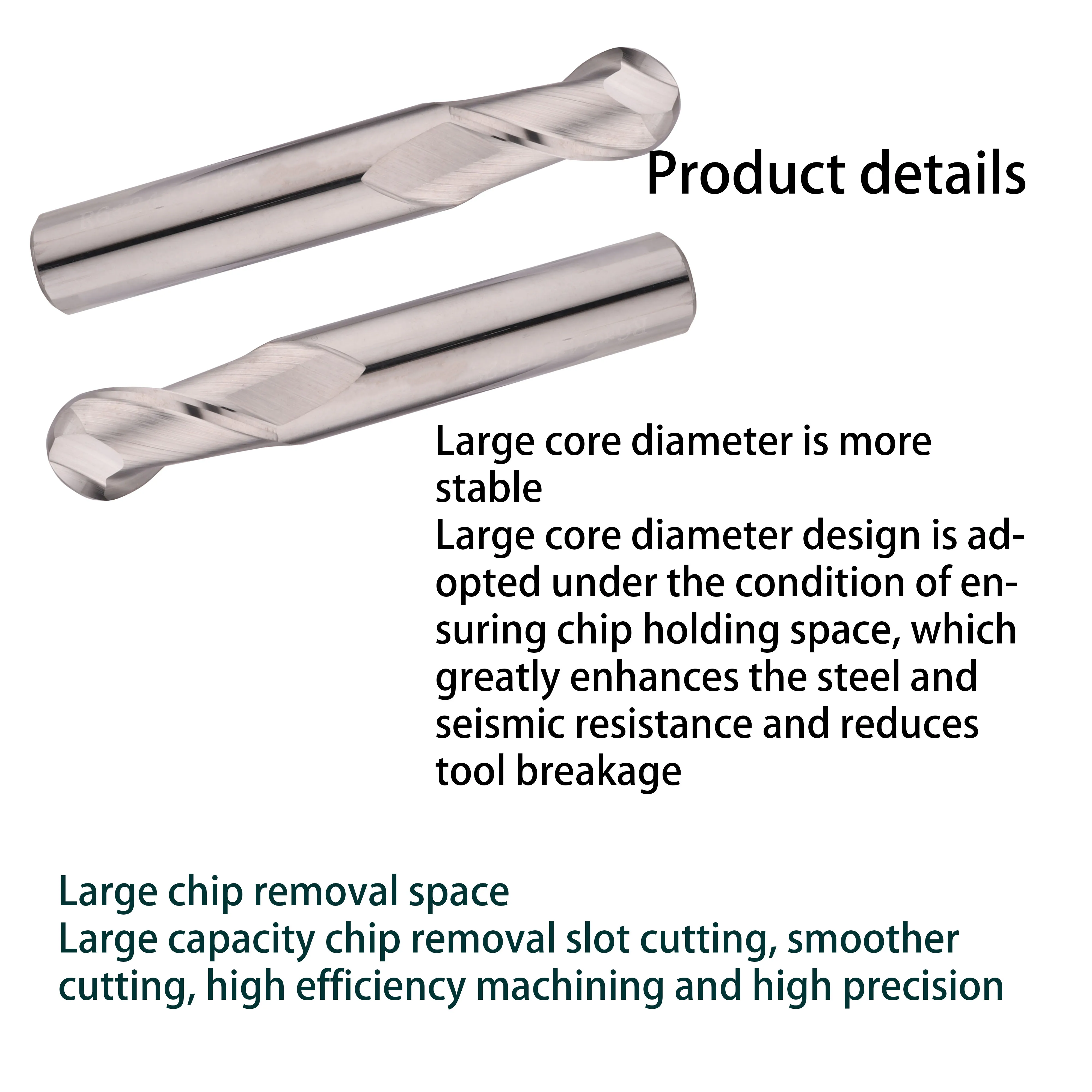 ボールノーズ HRC50 2 フルートボールノーズアルミ切削工具 CNC タングステン鋼超硬 50 ミリメートルボールノーズ