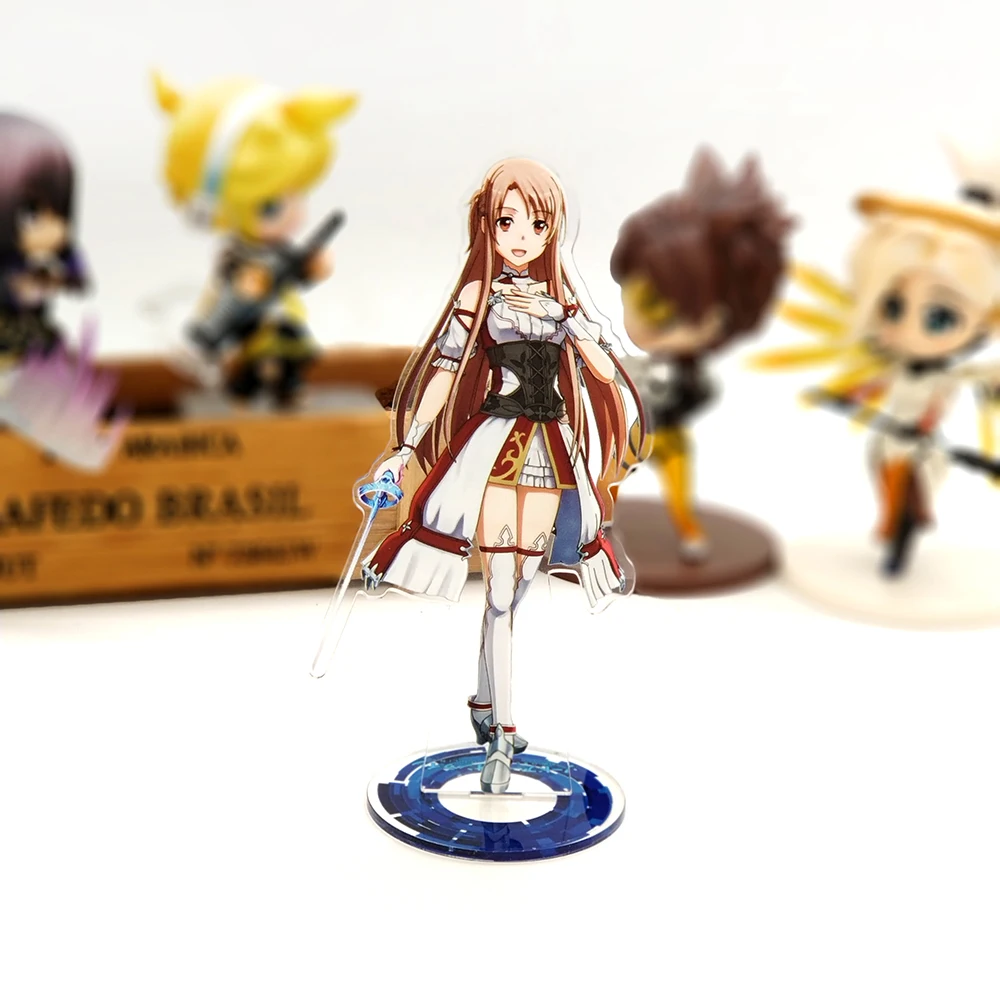 تماثيل Sword Art Online SAO Kirito Kazuto Asuna من الأكريليك لتزيين المكتب على شكل كعكة علوية أنيمي