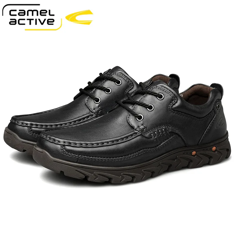 

Camel Active New 2020 Men's Casual Shoes Genuine Leather Autumn Business Wedding Rubber Non-slip Sole Cowhide Leather Men Shoes