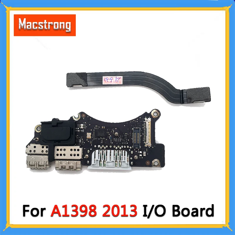 

2013 Year Original A1398 I/O Board for Macbook Pro Retina 13" A1398 Audio Power Jack USB DC With Cable 821-1798-A