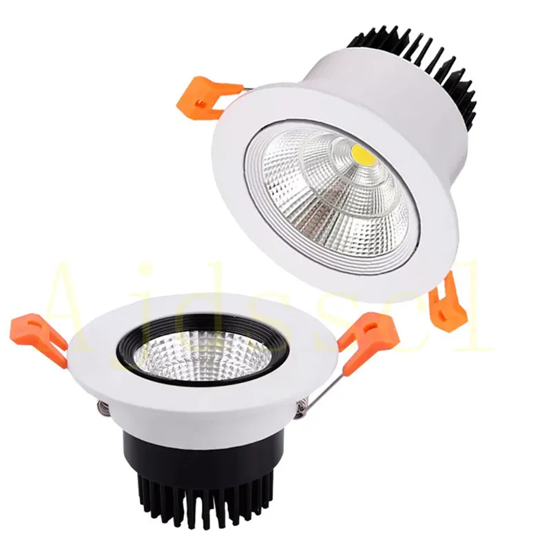 Lámpara de techo LED regulable, foco empotrable redondo, 3w, 5w, 7W, 12w, 15w, 20w, 30w, 40w, Cob, 220V/110V