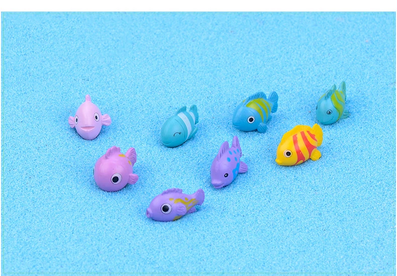 10 Pcs Cartoon Fish DIY Micro Landscape Aquarium Decor Fish Tank Waterscape Creative Small Fish Plastic Ornaments Crafts