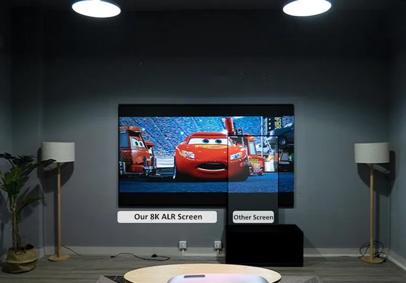 T2ALRF Trinovisuals 16:9 HDTV 4K/8K Ultra HDR 3D Led-hintergrundbeleuchtung Umgebungs Licht Ablehnung Nano Rand Fest rahmen Projektor Bildschirm – Detail 31