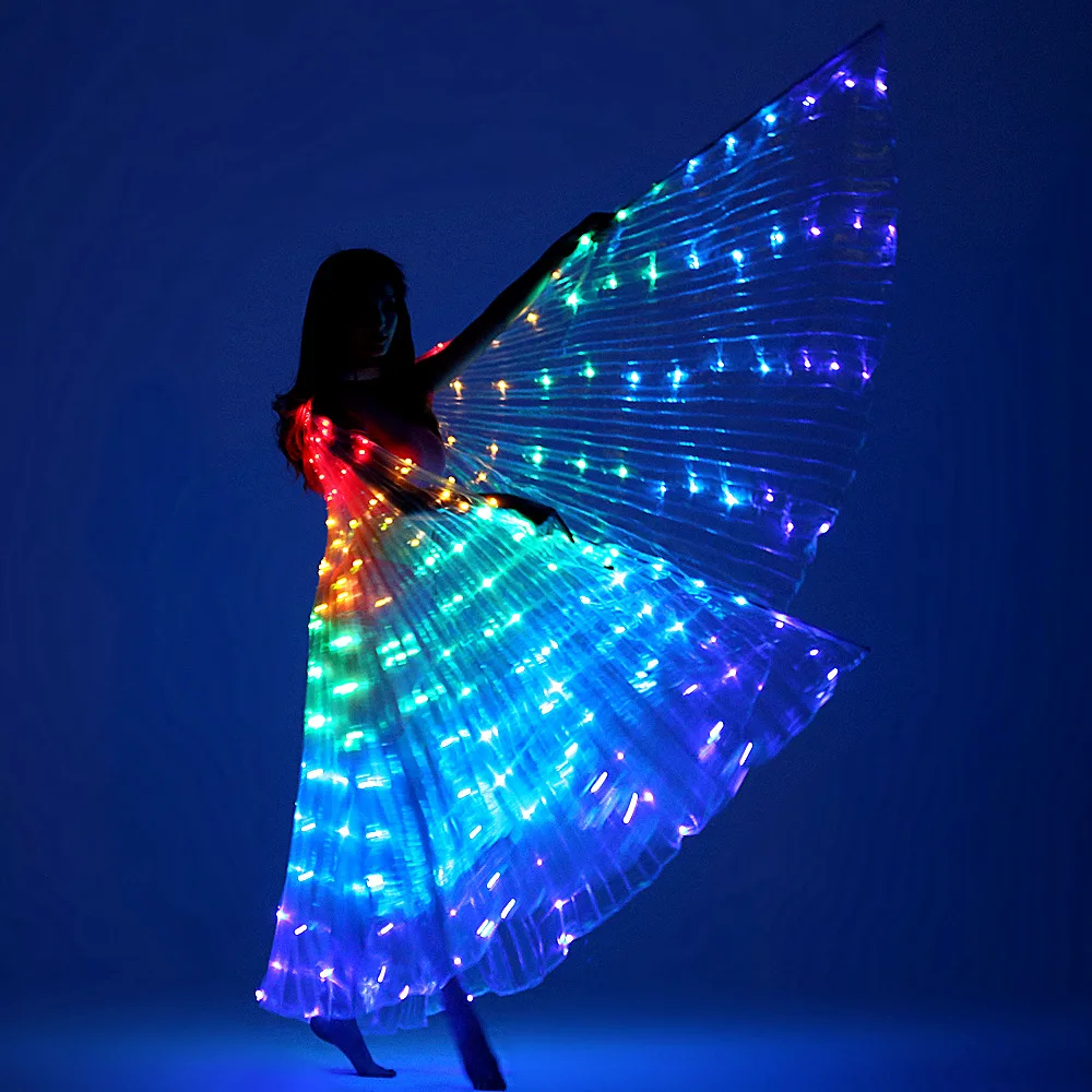 LED Wings Belly Dance Isis Wings Women Children Belly Dancing Costume Fluorescent Butterfly Wings Led Costumes Lamp Props Stage