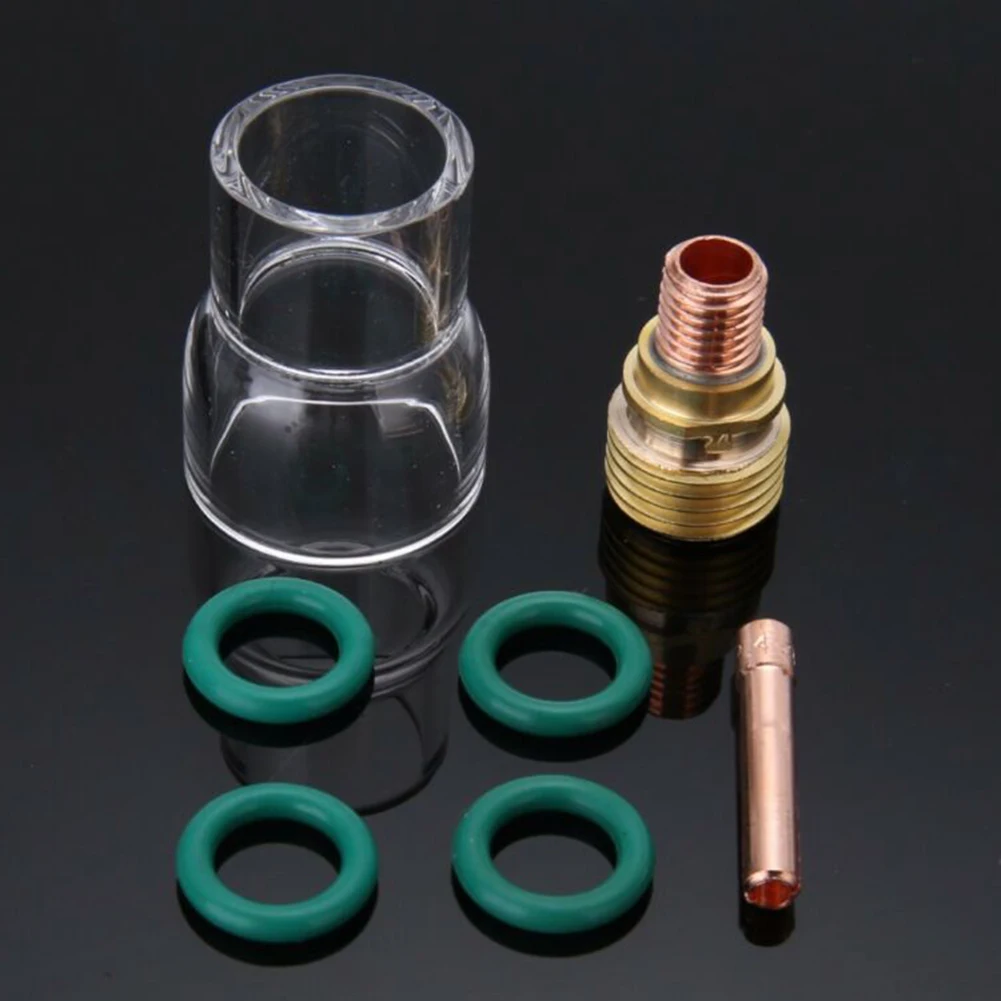 7Pcs Pyrex Glass Cup Kit Stubby Collets Body Gas Lens Tig Welding TorchFor WP-9/WP-20/WP-25 Kit Welding Accessories	O-rings