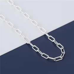 10cm Length 925 Sterling Silver Rectangle Link Extension Chains Handmade Bracelet Earrings Single Chain DIY Jewelry Findings