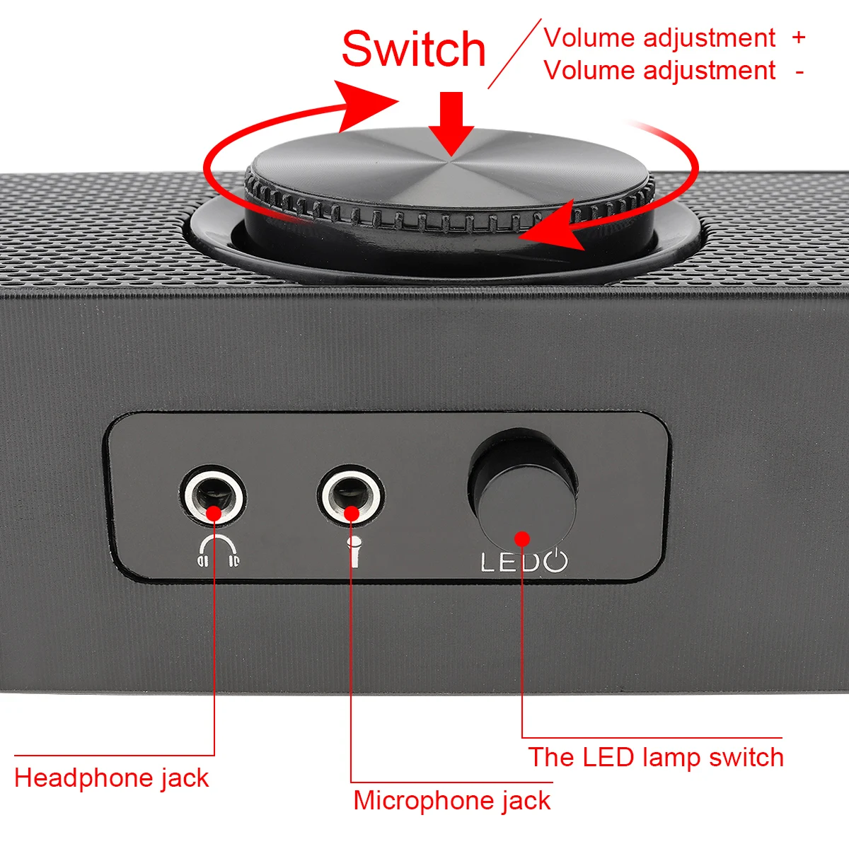 Imagem -03 - Alto-falante Sada com Múltiplos Mídias Barra de Som Universal Mini Faixa de Som com Som Estéreo Surround para Casa Escritório