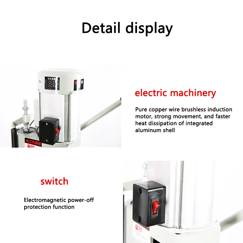 Woodworking Drilling Square Tenon Machine Brushless Induction Motor Tenoning Machine Small Square Hole Drilling Machine 380V